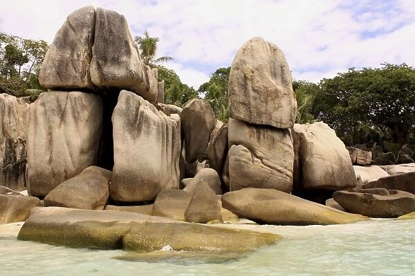 Rocks on beach at Coco Island - La Digue - Seychelles