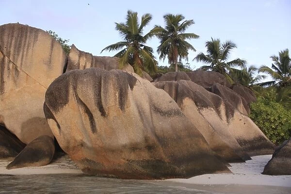 Rocks on beach at Source d`Argent - La Digue - Seychelles