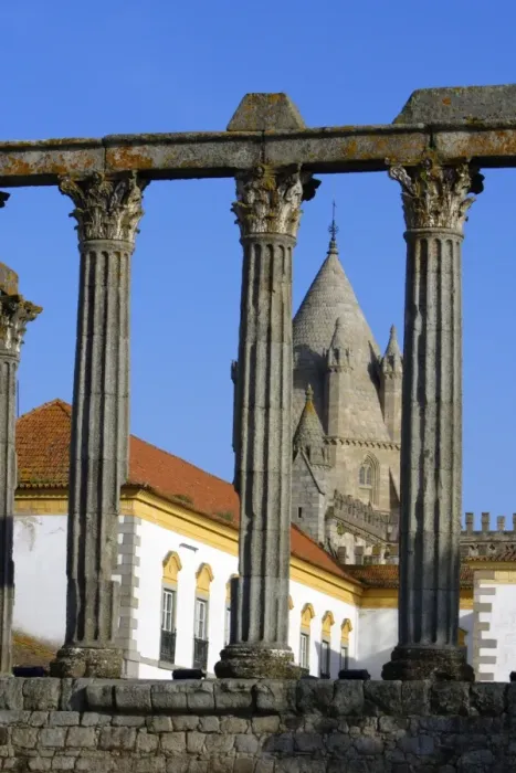 Framed Print : Roman Temple - in Evora, World Heritage city, Alentejo, Portugal