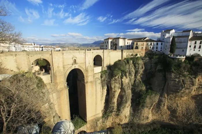 Framed Print : Ronda - arabic built bridge over ravine, Andalucia, Spain Framed Print : Ronda - arabic built bridge over ravine, Andalucia, Spain