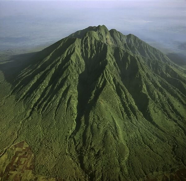 Rwanda - Aerial view of Africa, Mount Sabyinyo, Virunga Volcanoes, Home of Mountain Gorilla, 2003
