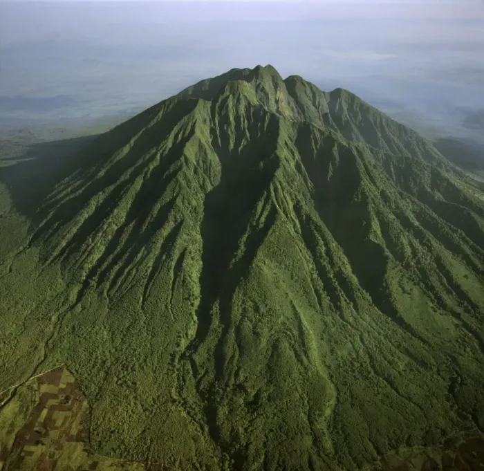 Framed Print : Rwanda - Aerial view of Africa, Mount Sabyinyo, Virunga Volcanoes, Home of Mountain Gorilla, 2003 Framed Print : Rwanda - Aerial view of Africa, Mount Sabyinyo, Virunga Volcanoes, Home of Mountain Gorilla, 2003