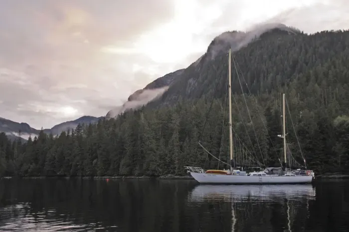 Framed Print : Sailing Boat - of the North West coast of British Colombia - South of Prince Rupert Island Framed Print : Sailing Boat - of the North West coast of British Colombia - South of Prince Rupert Island