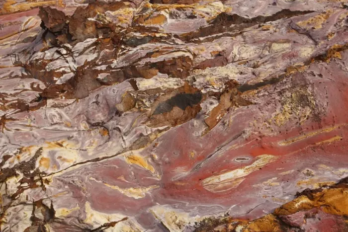 Framed Print : Sandstone - pink with oxydation & minerals including Iron & Manganese. Flores Island - Indonesia Framed Print : Sandstone - pink with oxydation & minerals including Iron & Manganese. Flores Island - Indonesia