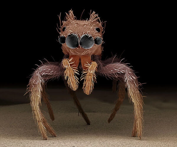 Scanning Electron Micrograph (SEM): Jumping Spider, Magnification x 75 (A4 size: 29. 7 cm width)