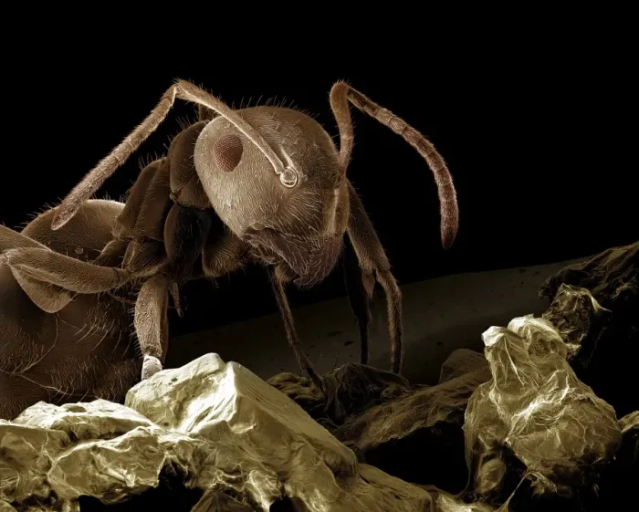 Framed Print : Scanning Electron Micrograph (SEM): Black Garden Ant - with sugar; Magnification x 85 (A4 size: 29. 7 cm width) Framed Print : Scanning Electron Micrograph (SEM): Black Garden Ant - with sugar; Magnification x 85 (A4 size: 29. 7 cm width)