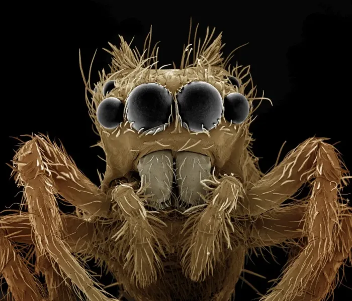 Framed Print : Scanning Electron Micrograph (SEM): Jumping Spider, Magnification x 120 (A4 size: 29. 7 cm width) Framed Print : Scanning Electron Micrograph (SEM): Jumping Spider, Magnification x 120 (A4 size: 29. 7 cm width)
