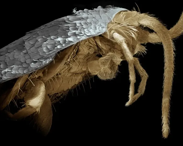 Framed Print : Scanning Electron Micrograph (SEM): Silverfish - Magnification x 85 (if print A4 size: 29. 7 cm wide) Framed Print : Scanning Electron Micrograph (SEM): Silverfish - Magnification x 85 (if print A4 size: 29. 7 cm wide)
