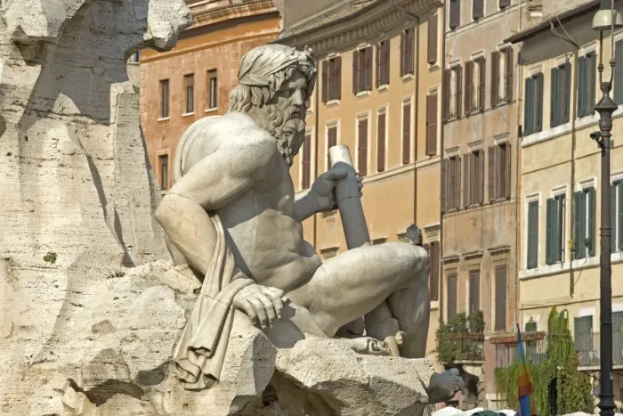 Framed Print : Sculpture - Piazza Navona - Rome - Italy Framed Print : Sculpture - Piazza Navona - Rome - Italy