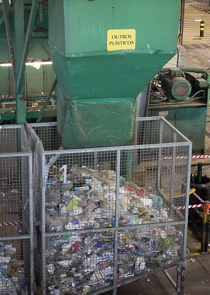 Separation of plastics in a waste facility. Some