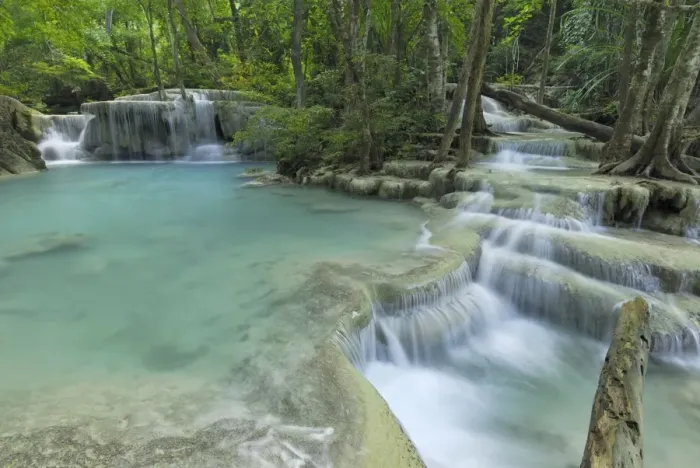 Framed Print : Seven Step Waterfall - monsoon forest Erawan N. P. Thailand Framed Print : Seven Step Waterfall - monsoon forest Erawan N. P. Thailand