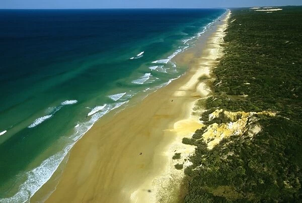 Seventy-five Mile Beach aerial, Great Sandy National Park, Fraser Island, Queensland, Australia JPF34624