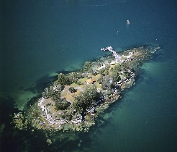 Shark Island aerial, Sydney Harbour National Park, Sydney, New South Wales, Australia JPF46923