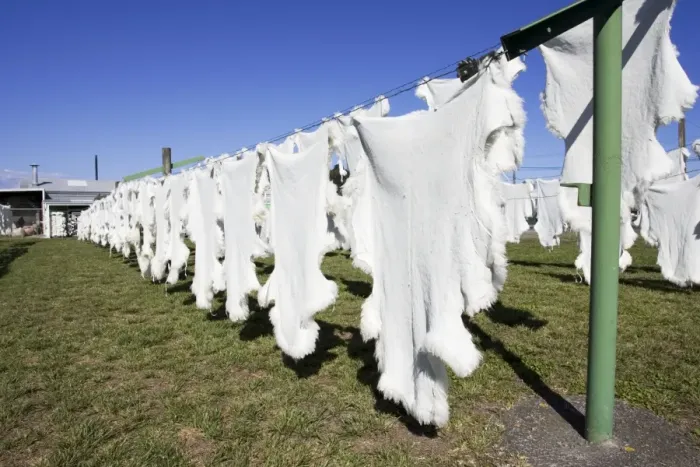 Framed Print : Sheep - Sheepskins drying / curing on line in sun. Napier - North Island - New Zealand Framed Print : Sheep - Sheepskins drying / curing on line in sun. Napier - North Island - New Zealand