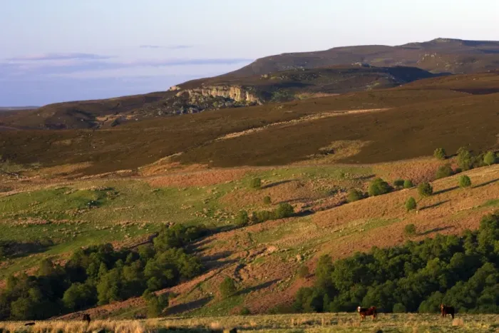 Framed Print : Simonside Hills-view north from hills, from River Coquet Valley, Northumberland NP, UK