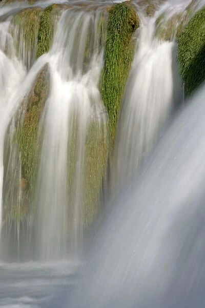 Skradinski Buk waterfall water mass of lowest step of skradinski buk waterfall Krka National Park, Croatia