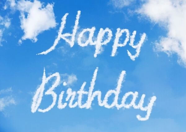 Sky writing - Happy Birthday - written in the clouds