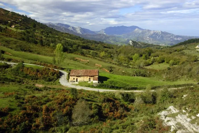 Framed Print : Spain - Farm Shed, Lower region of mountain range, Picos de Europa, Cantabria, Spain Framed Print : Spain - Farm Shed, Lower region of mountain range, Picos de Europa, Cantabria, Spain