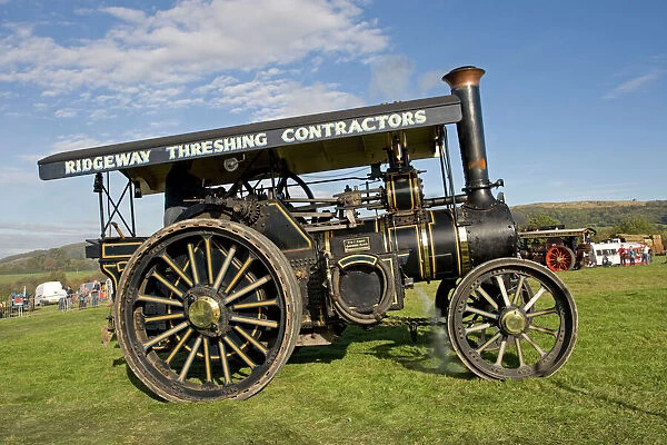 Steam Engine Keeling Rally - Ridgeway Threshing Contractors Burrell traction engine. Cheltenham Racecourse Gloucestershire UK