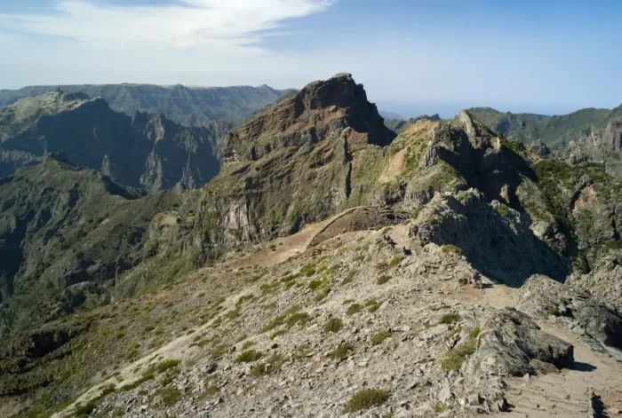 Framed Print : The Summit - Pico do Arieiro. At a height of 1818 m. this is the third highest peak in Madeiro. The predominant colours of purple, burnt orange and chocolate brown are a reminder of the Island's volcanic origins. February Framed Print : The Summit - Pico do Arieiro. At a height of 1818 m. this is the third highest peak in Madeiro. The predominant colours of purple, burnt orange and chocolate brown are a reminder of the Island's volcanic origins. February
