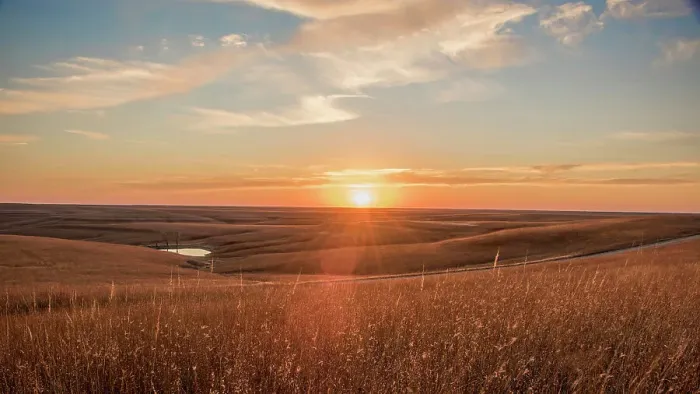 Framed Print : Sunrise in the Kansas Flint Hills Date: 14-11-2016