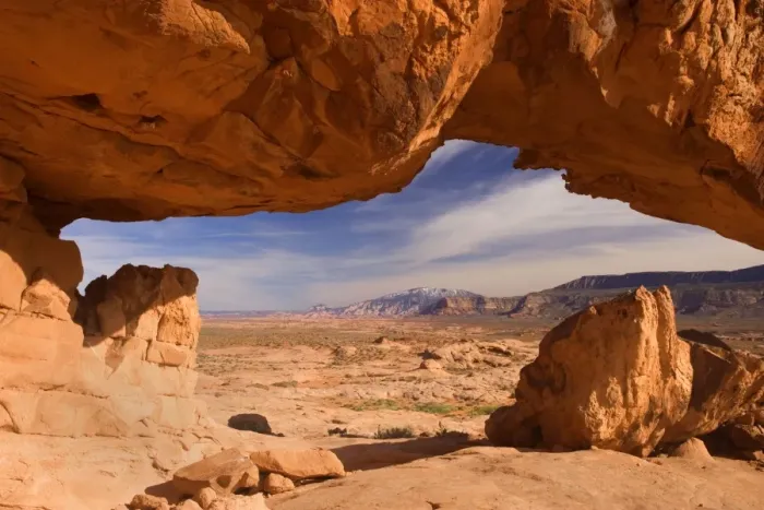 Framed Print : Sunset Arch - rock arch framing Navajo Mountain in the background - Grand Staircase Escalante National Monument, Utah, USA Framed Print : Sunset Arch - rock arch framing Navajo Mountain in the background - Grand Staircase Escalante National Monument, Utah, USA