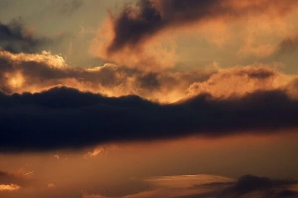 Sunset colours refelcting on clouds. Montier en Der - France