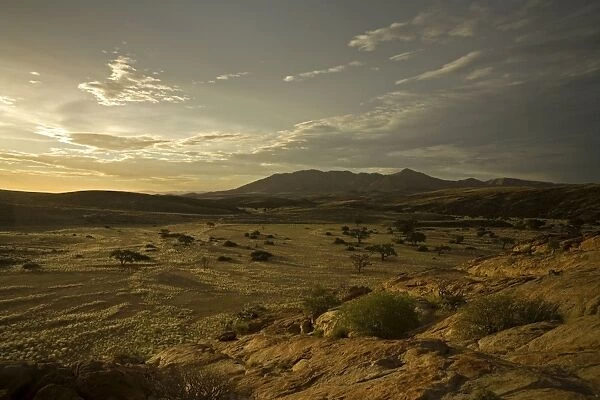 Sunset in the Namib Desert. - Namib Naukluft Park, near the Blutkuppe. Namibia, Africa
