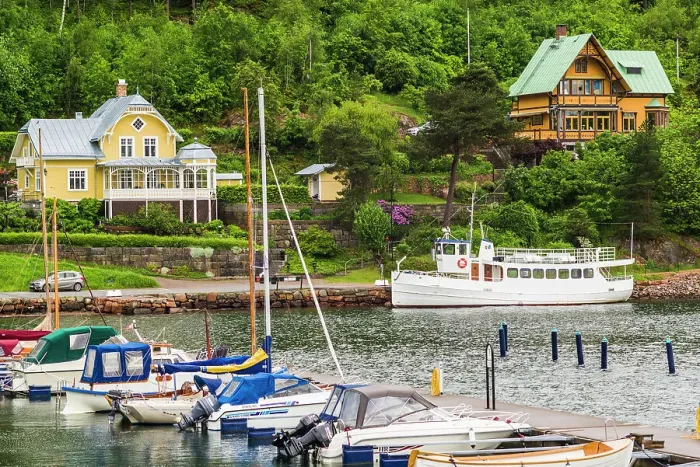 Framed Print : Sweden, Bohuslan, Gustavsberg, Sweden's Oldest Resort, waterfront view Date: 01-06-2019 Framed Print : Sweden, Bohuslan, Gustavsberg, Sweden's Oldest Resort, waterfront view Date: 01-06-2019