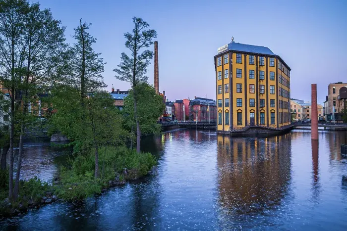 Framed Print : Sweden, Norrkoping, early Swedish industrial town, Arbetets Museum, Museum of Work in former early 20th century mill building, dusk Date: 16-05-2019 Framed Print : Sweden, Norrkoping, early Swedish industrial town, Arbetets Museum, Museum of Work in former early 20th century mill building, dusk Date: 16-05-2019