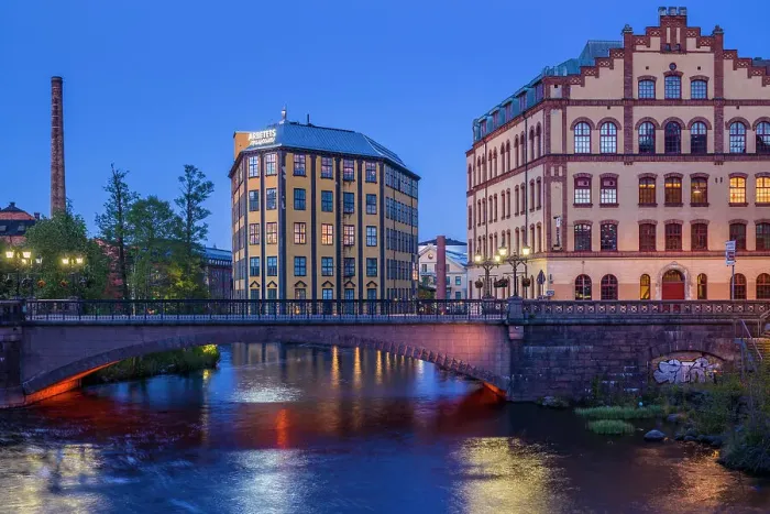 Framed Print : Sweden, Norrkoping, early Swedish industrial town, Arbetets Museum, Museum of Work in former early 20th century mill building, dusk Date: 16-05-2019 Framed Print : Sweden, Norrkoping, early Swedish industrial town, Arbetets Museum, Museum of Work in former early 20th century mill building, dusk Date: 16-05-2019