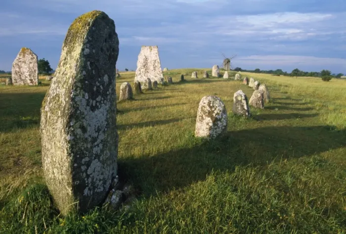 Framed Print : Sweden - standing stones, bronze age. Gettlinge, Oland, Sweden Framed Print : Sweden - standing stones, bronze age. Gettlinge, Oland, Sweden