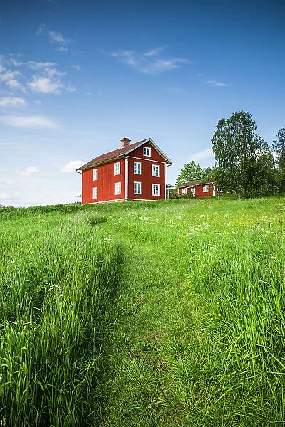 Sweden, Varmland, Marbacka, estate of first female writer to win the Noble Prize of Literature, Selma Lagerlof, red house Date: 04-06-2019