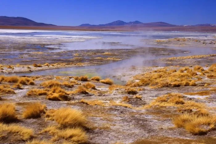 Framed Print : Thermas de Chalviri - Altiplano landscape with geothermal field of hot springs located at an altitude of about 4300 m above sea level - Reserva Nacional de Fauna Andina Eduardo Avaroa - Province Potosi - Bolivia - South America Framed Print : Thermas de Chalviri - Altiplano landscape with geothermal field of hot springs located at an altitude of about 4300 m above sea level - Reserva Nacional de Fauna Andina Eduardo Avaroa - Province Potosi - Bolivia - South America