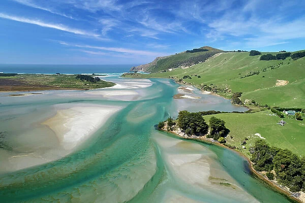 Tidal patterns, Hoopers Inlet, Otago Peninsula, Dunedin, South Island, New Zealand Date: 04-11-2019