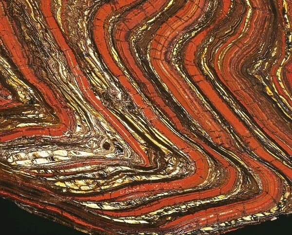 Tiger Iron FG 12048 (Branded Iron Ore, Hematite, Jasper, Tiger's eye) ORD Ranges, Western Australia, Archean: 2, 400 - 2, 800 Million years old. © Francois Gohier  /  ARDEA LONDON