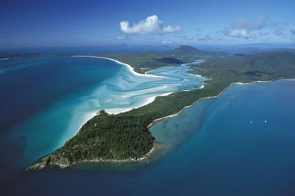 Tongue Point with Hill Inlet, Whitehaven Beach, Whitsunday Group, Great Barrier Reef Marine Park (World Heritage Area), Queensland, Australia JPF34485