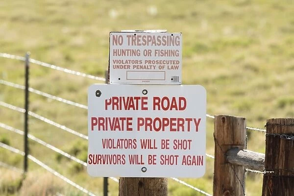 No Trespassing sign - Wyoming - USA