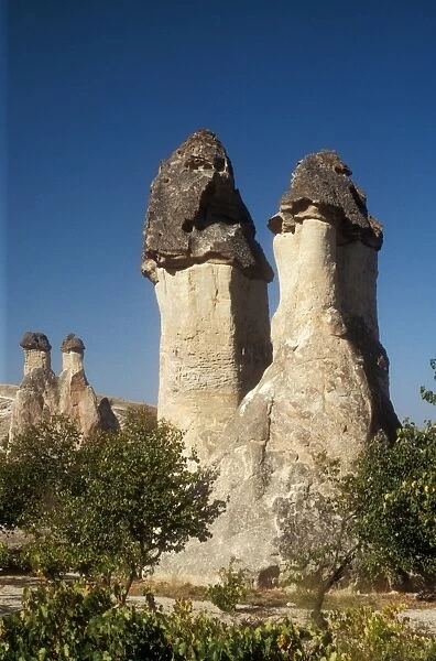 Turkey Fairy chimneys, tuff volcanic ash erosion. Pasa Baglari Valley