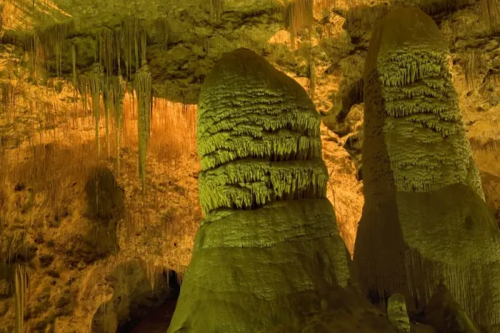 Framed Print : Twin Domes - amazing cave formations including draperies, soda straws and huge columns of stalagmites, called Twin Domes - Hall of Giants, Carlsbad Caverns National Park, New Mexico, USA Framed Print : Twin Domes - amazing cave formations including draperies, soda straws and huge columns of stalagmites, called Twin Domes - Hall of Giants, Carlsbad Caverns National Park, New Mexico, USA