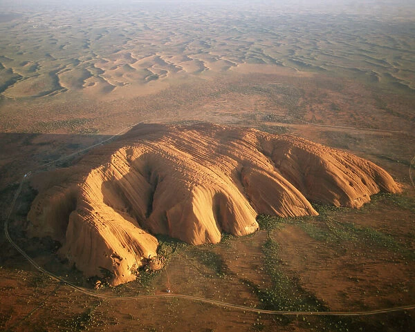 Uluru  /  Ayers Rock - aerial image, Uluru-Kata Tjuta National Park (World Heritage Area), Northern Territory, Australia JLR04770