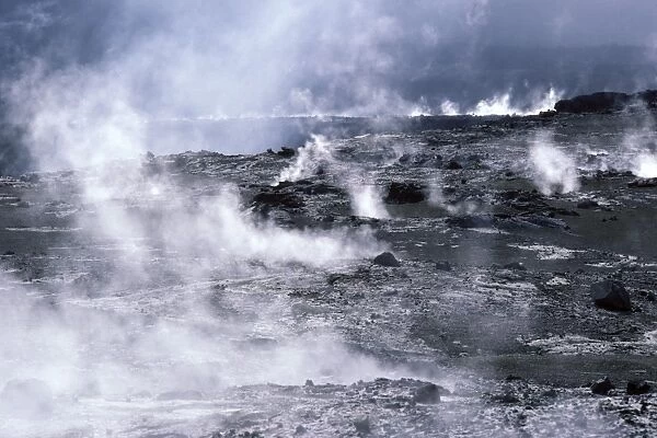 USA - Hawaii - Big Island - Hawaii Volcanoes National Park - Fumaroles in the caldera of the Kilauea volcano