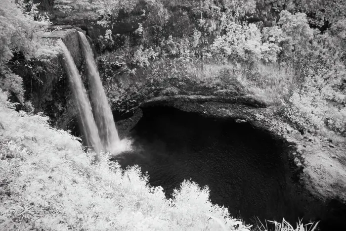 Framed Print : USA, Hawaii, Kauai, Infrared Island of Wailua Falls Kauai, HI, Date: 05-02-2011 Framed Print : USA, Hawaii, Kauai, Infrared Island of Wailua Falls Kauai, HI, Date: 05-02-2011