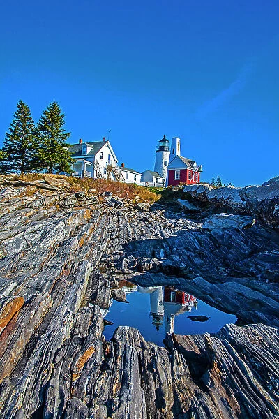 USA, New England, Maine, Pemaquid Point Lighthouse Date: 13-10-2013