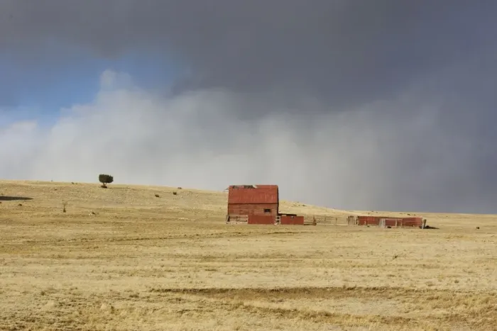 Framed Print : USA - old barn on New Mexico Prairie with approaching storm. New Mexico in January Framed Print : USA - old barn on New Mexico Prairie with approaching storm. New Mexico in January