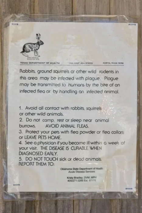 Framed Print : USA - Plague warning sign in Texas Panhandle. 2008 Framed Print : USA - Plague warning sign in Texas Panhandle. 2008