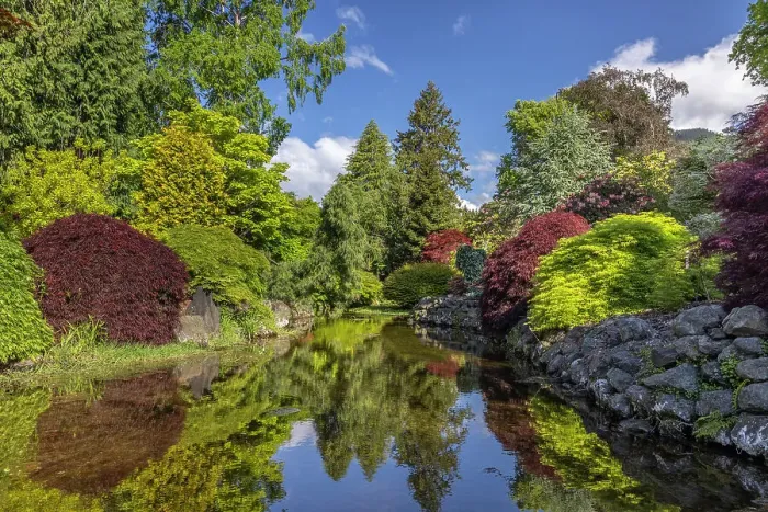Framed Print : USA, Washington State, Brinnon. Whitney Garden and Nursery landscape reflects in pond. Date: 20-05-2021 Framed Print : USA, Washington State, Brinnon. Whitney Garden and Nursery landscape reflects in pond. Date: 20-05-2021