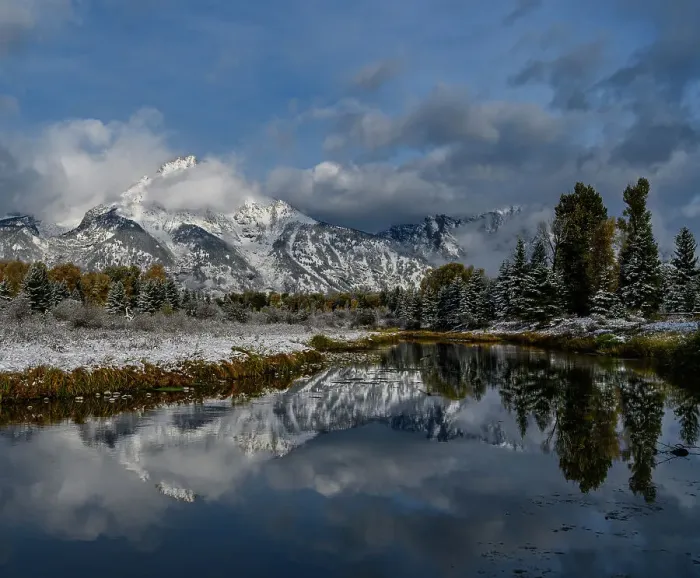 Framed Print : USA, Wyoming. Fall snow and reflection of Teton mountains, Grand Teton National Park Date: 05-10-2019 Framed Print : USA, Wyoming. Fall snow and reflection of Teton mountains, Grand Teton National Park Date: 05-10-2019