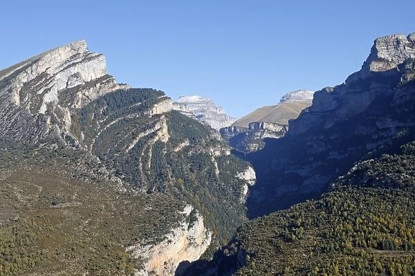 Valley of Vio - showing geological folds in the rocks - Ordesa y Monte Perdido National Park - Pyrenees - Spain