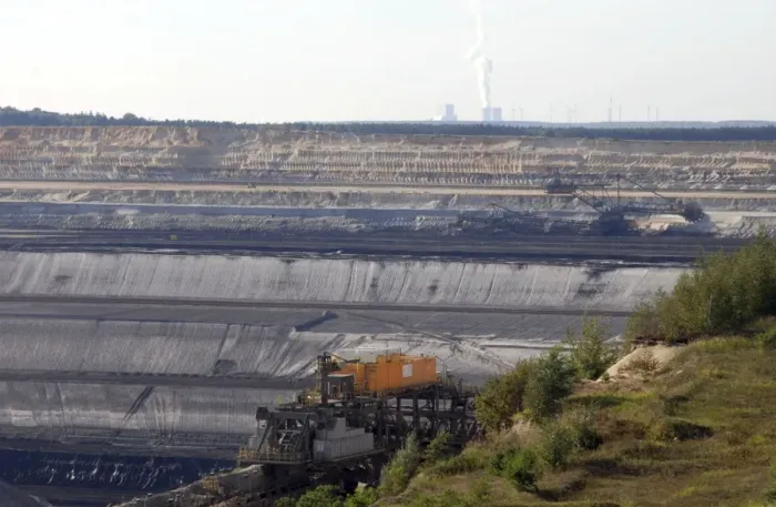Framed Print : Vattenfall Europe giant opencast brown coal (lignite) mine and power station - near Weisswasser - Saxony NE Germany Framed Print : Vattenfall Europe giant opencast brown coal (lignite) mine and power station - near Weisswasser - Saxony NE Germany